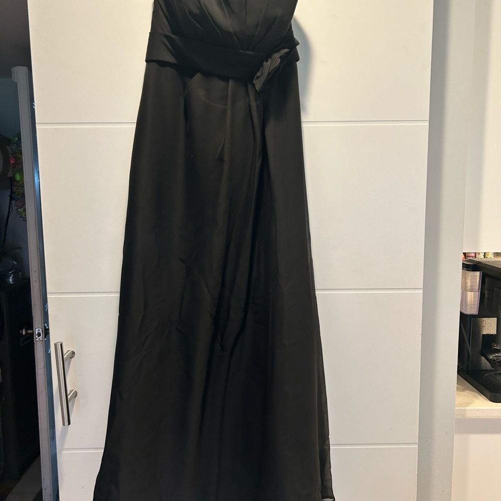 JS Boutique Black Strapless Cocktail Gown
